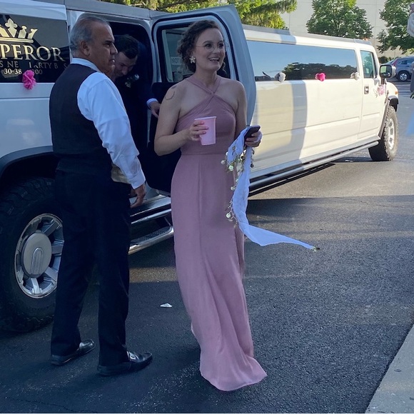 Blush pink azazie dress - Picture 1 of 5